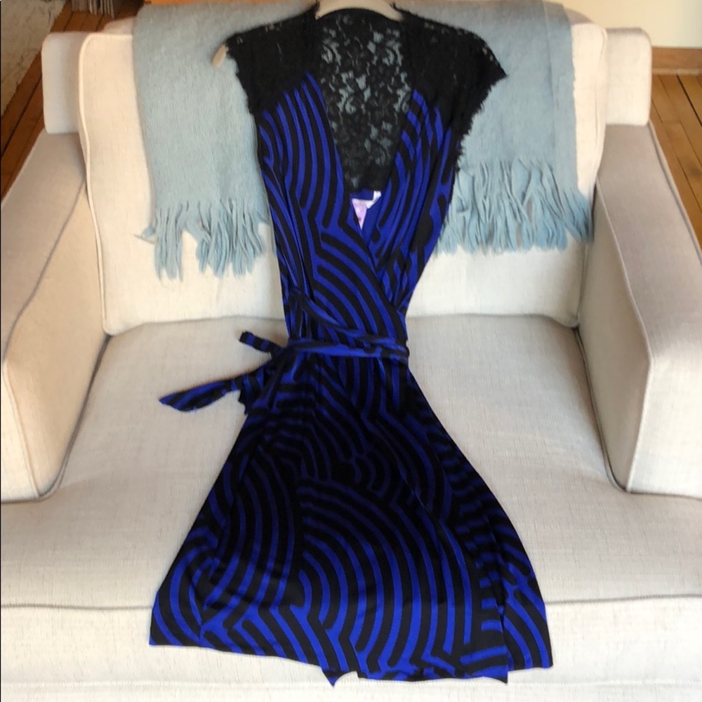 Dvf wrap dress with lace top